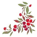 Sweet Cherry Border and Corner Stencil