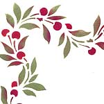 Sweet Cherry Border and Corner Stencil