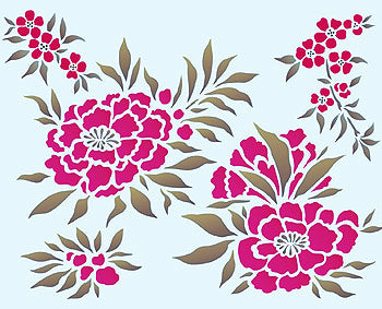 Chinese Flowers Theme Pack Stencil