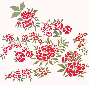 Chinese Flowers Theme Pack Stencil