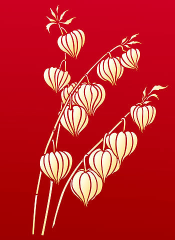 Large Chinese Lantern Stencil