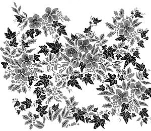 Hellebore and Ivy Repeat Stencil