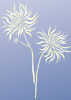 Chrysanthemum Flower Stencil 1