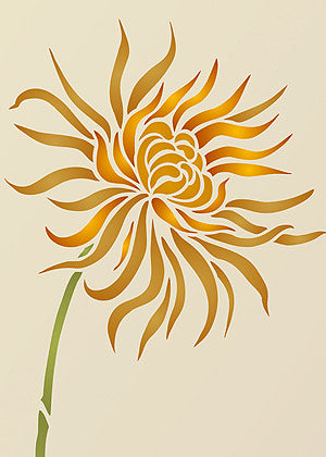 Chrysanthemum Flower Stencil 1