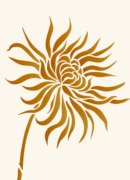 Chrysanthemum Flower Stencil 1