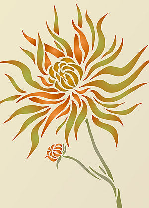 Chrysanthemum Flower Stencil 2