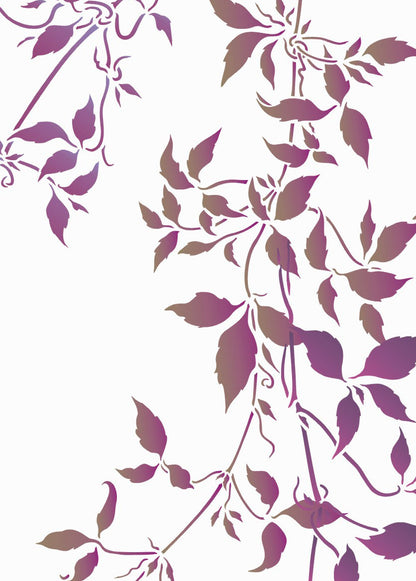 Trailing Clematis Leaves Theme Pack Stencil