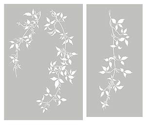 Trailing Clematis Leaves Theme Pack Stencil