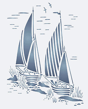 Toile Sail Boats Stencil