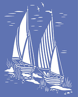 Toile Sail Boats Stencil