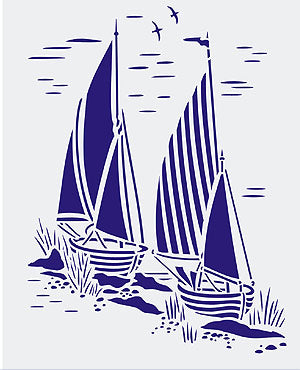 Toile Sail Boats Stencil