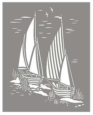 Toile Sail Boats Stencil