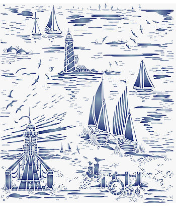 Coastal Toile Stencil