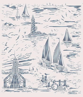 Coastal Toile Stencil