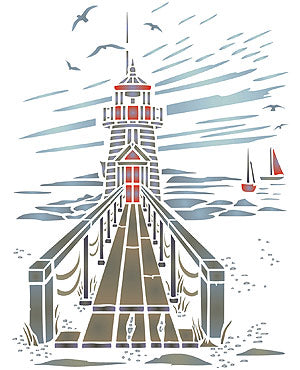 Toile Lighthouse Stencil