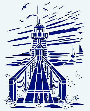 Toile Lighthouse Stencil