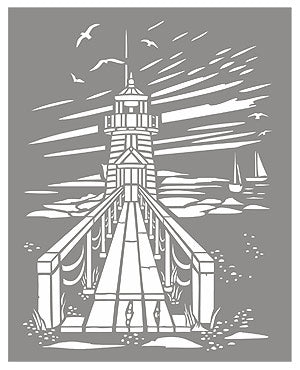 Toile Lighthouse Stencil