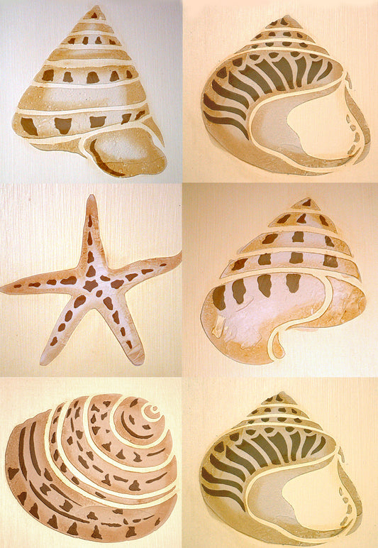 coastal shells stencil