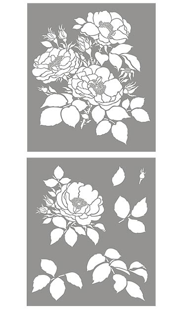 Cottage Rose Stencil