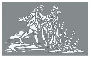 Toile Courting Couple Stencil