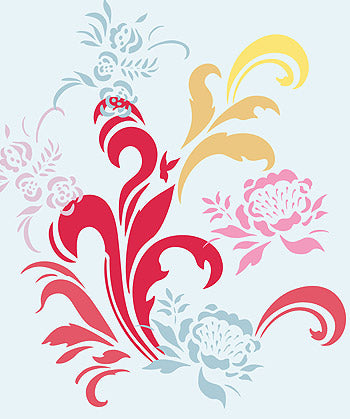 Damask Acanthus Swirls Stencil