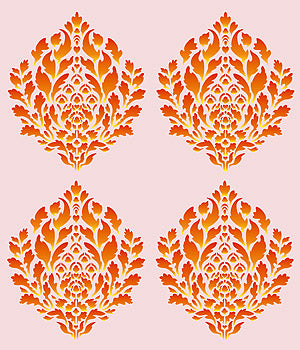 Damask Coeur de Lys Stencil