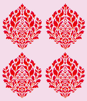 Damask Coeur de Lys Stencil