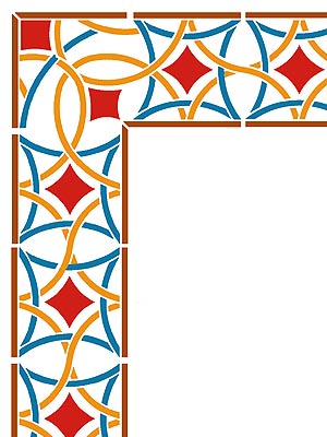 Moroccan Filigree Border and Corner Stencil