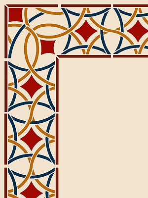 Moroccan Filigree Border and Corner Stencil