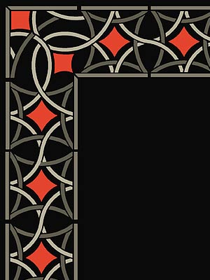 Moroccan Filigree Border and Corner Stencil