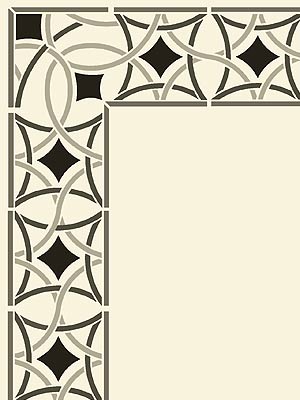 Moroccan Filigree Border and Corner Stencil