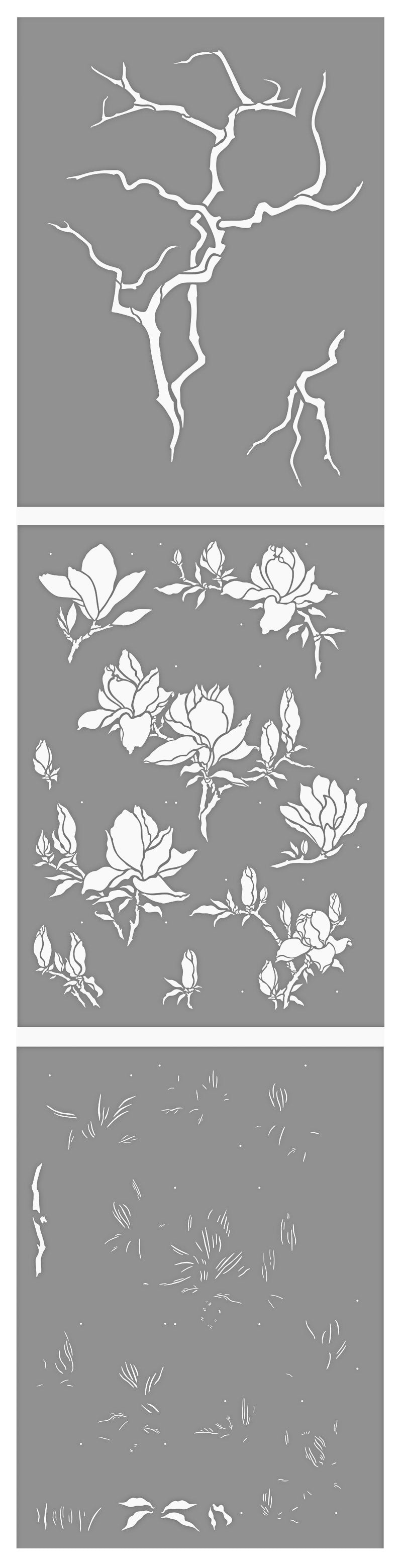 Flowering Magnolia Tree Stencil