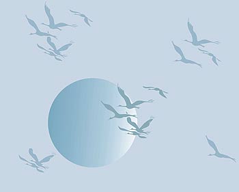 Small Flying Cranes Theme Pack Stencil