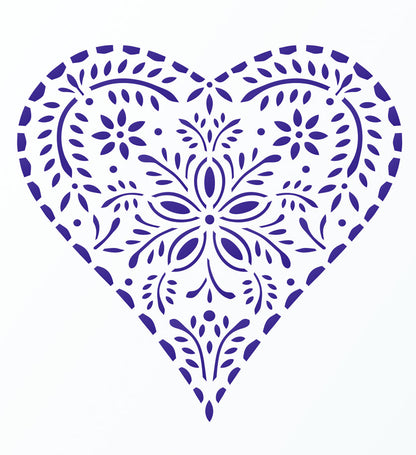 Folk Hearts Stencil