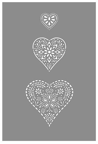 Folk Hearts Stencil