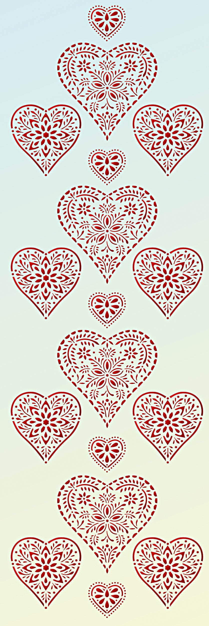 Folk Hearts Stencil