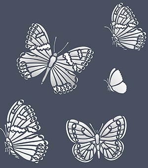 Garden Butterflies Stencil