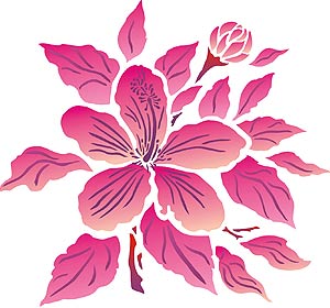 Hibiscus Flower Stencil 1