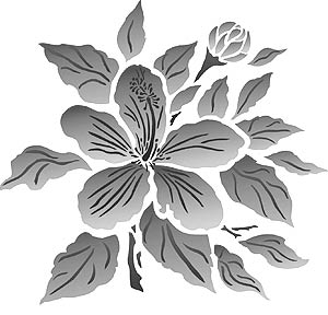 Hibiscus Flower Stencil 1