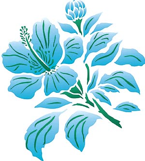 Hibiscus Flower Stencil 2