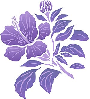 Hibiscus Flower Stencil 2