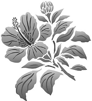 Hibiscus Flower Stencil 2