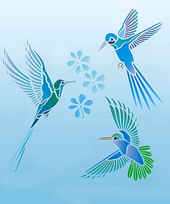 Humming Birds Stencil