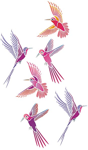 Humming Birds Stencil