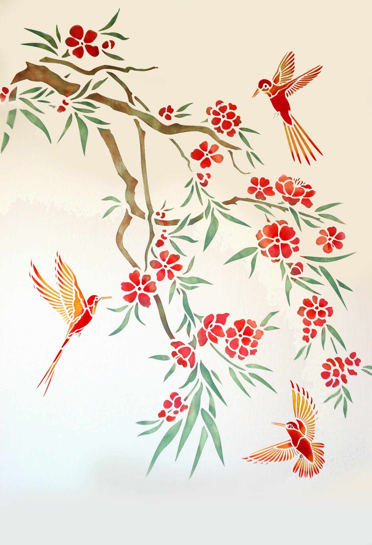 Humming Birds Stencil