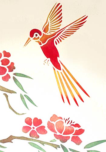 Humming Birds Stencil