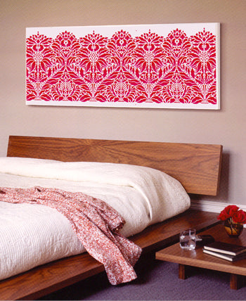 Indian Floral Damask Border Stencil