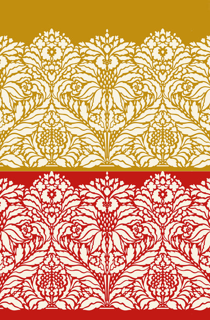 Indian Floral Damask Border Stencil