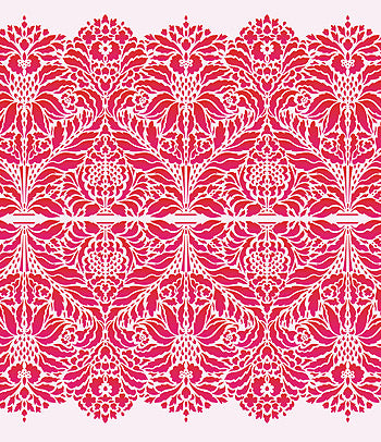 Indian Floral Damask Border Stencil