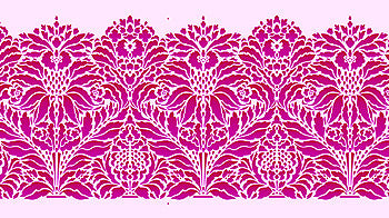 Indian Floral Damask Border Stencil